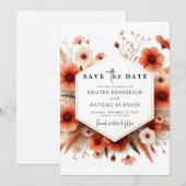 Save The Date Mariage en terre cuite moderne modifiable (Devant / Derrière)