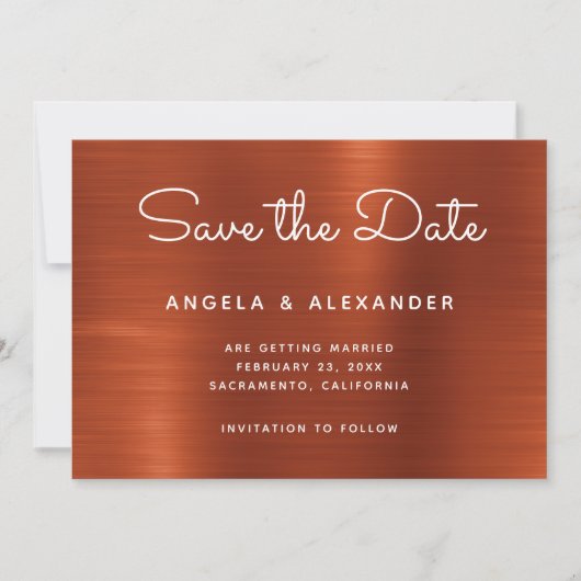 Save The Date Mariage en terre cuite Shimmer Ombre (Devant)