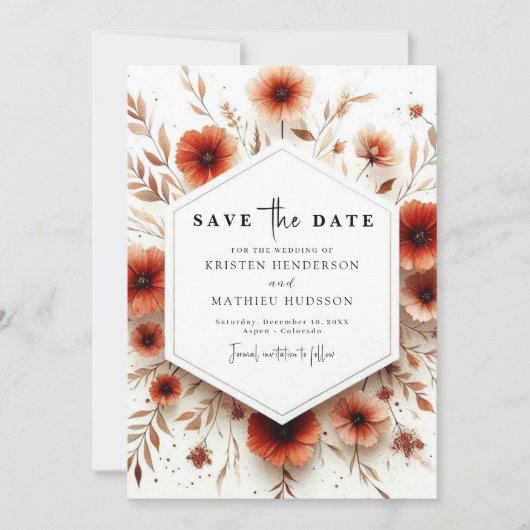 Save The Date Mariage en terre cuite simple (Devant)