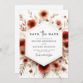 Save The Date Mariage en terre cuite simple (Devant / Derrière)