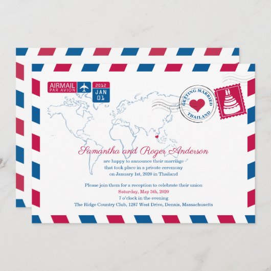 Save The Date Mariage en Thaïlande - Faire suivre (Devant / Derrière)