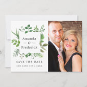 Save The Date Mariage en verdure de la forêt boisée (Devant)