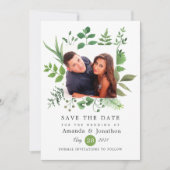 Save The Date Mariage en verdure de la forêt boisée (Devant)