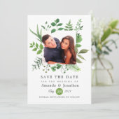 Save The Date Mariage en verdure de la forêt boisée (Debout devant)