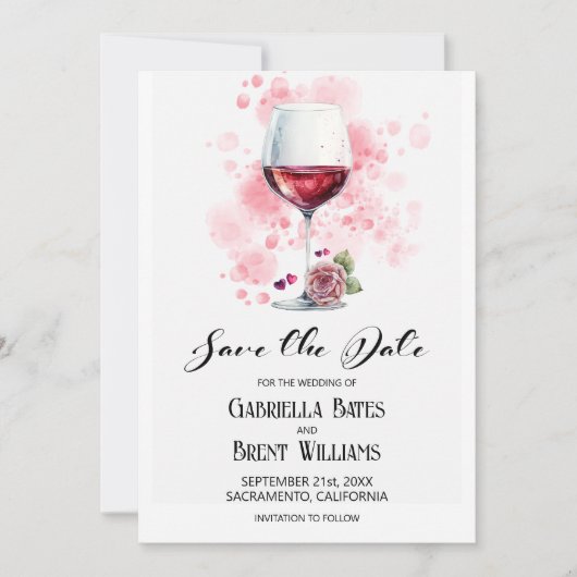Save The Date Mariage en verre rouge Enregistrer la date (Devant)
