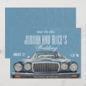 Save The Date Mariage en voiture classique  (Devant / Derrière)