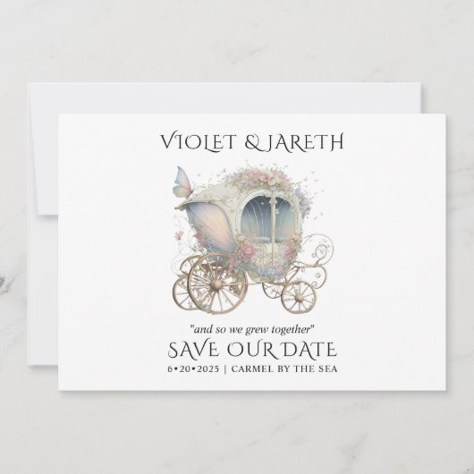 Save The Date Mariage Enchanté Bois Enregistrer La Date (Devant)
