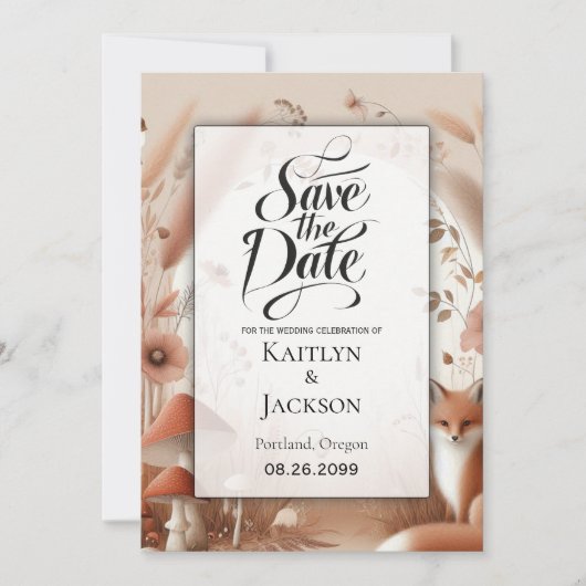 Save The Date Mariage Enchanted Forêt d'automne (Devant)