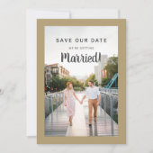 Save The Date Mariage Enregistrer Date 2 Photo Gold Faire votre (Devant)