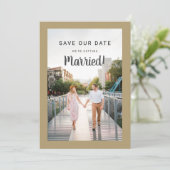 Save The Date Mariage Enregistrer Date 2 Photo Gold Faire votre (Debout devant)