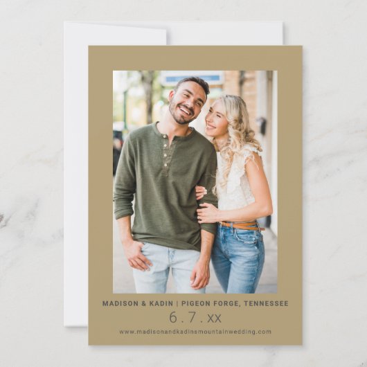 Save The Date Mariage Enregistrer Date 2 Photo Gold Faire votre  (Dos)