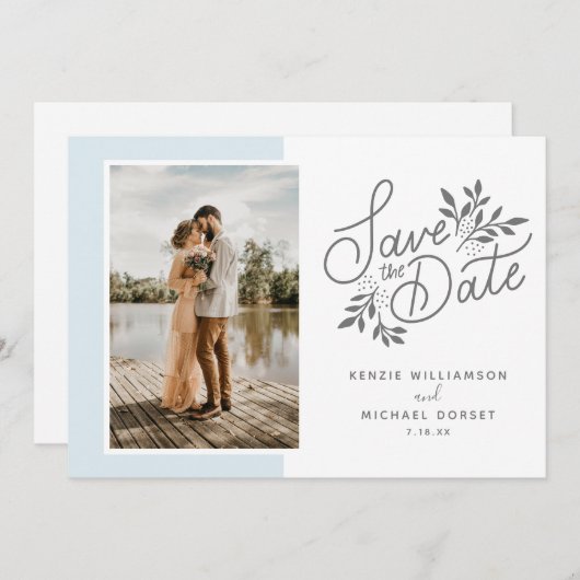 Save The Date Mariage Enregistrer la date 2 Photos Script Botani (Devant / Derrière)