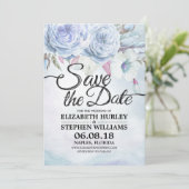 Save The Date Mariage Enregistrer La Date Aquarelle Floral & Plu (Debout devant)