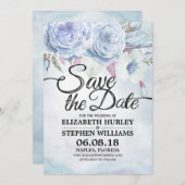 Save The Date Mariage Enregistrer La Date Aquarelle Floral & Plu (Devant / Derrière)