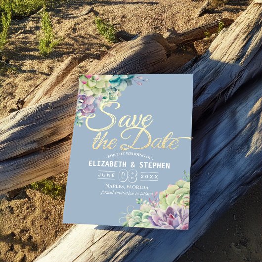 Save The Date Mariage Enregistrer La Date Aquarelle Plantes Succ