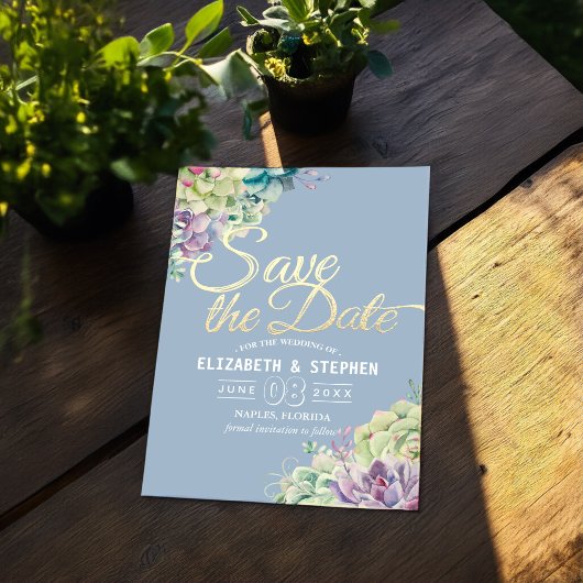 Save The Date Mariage Enregistrer La Date Aquarelle Plantes Succ