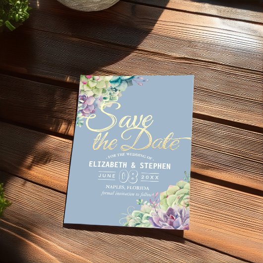 Save The Date Mariage Enregistrer La Date Aquarelle Plantes Succ