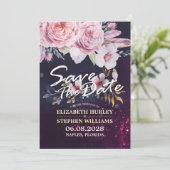 Save The Date Mariage Enregistrer La Date Aquarelle Plumes Flora (Debout devant)