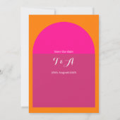 Save The Date Mariage Enregistrer la date Arch rose et orange (Dos)
