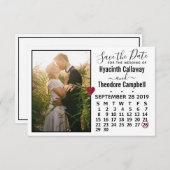 Save The Date Mariage Enregistrer la date Calendrier Septembre 2 (Devant / Derrière)