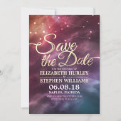 Save The Date Mariage Enregistrer La Date Chic Star Sky Constell (Devant)
