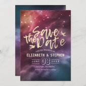 Save The Date Mariage Enregistrer La Date Chic Star Sky Constell (Devant / Derrière)