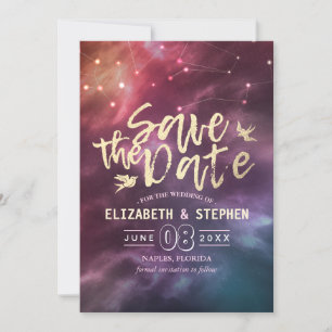 Save The Date Mariage Enregistrer La Date Chic Star Sky Constell