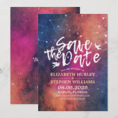Save The Date Mariage Enregistrer La Date Chic Star Sky Constell (Devant / Derrière)