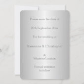 Save The Date Mariage Enregistrer La Date Coeurs Argent (Dos)