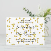Save The Date Mariage Enregistrer la date Confetti Or moderne Sc (Debout devant)