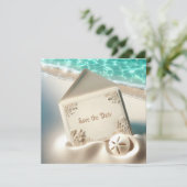 Save The Date Mariage Enregistrer La Date Dans Le Sable De La Pl (Debout devant)