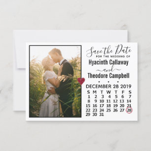 Save The Date Mariage Enregistrer la date Décembre 2019 Calendri