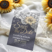 Save The Date Mariage Enregistrer La Date Dentelle Tournesol Gui