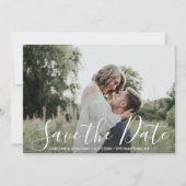Save The Date Mariage Enregistrer la date Elegant Argent & Blanc (Devant)