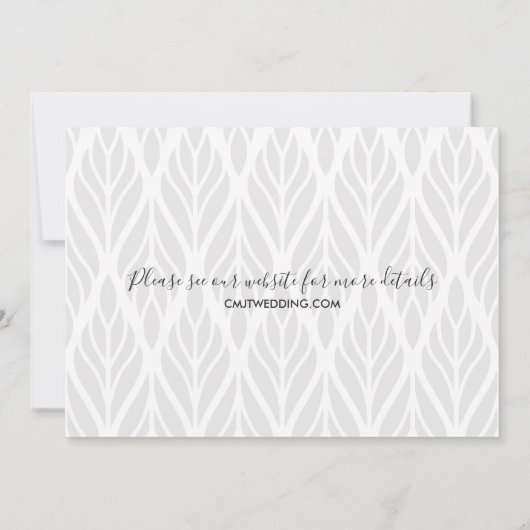 Save The Date Mariage Enregistrer la date Elegant Argent & Blanc (Dos)