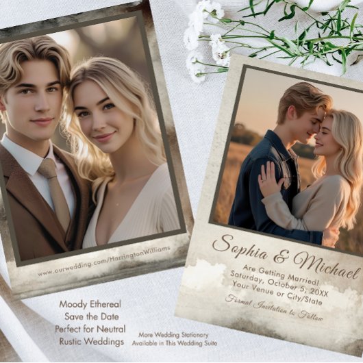 Save The Date Mariage Enregistrer la date Ethereal Aquarelle Vin