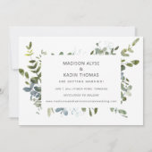 Save The Date Mariage Enregistrer la date Eucalyptus blanc (Dos)