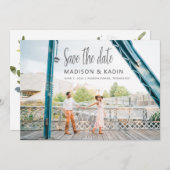 Save The Date Mariage Enregistrer la date Eucalyptus blanc (Devant / Derrière)