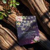 Save The Date Mariage Enregistrer La Date Floral Chaîne Lumières