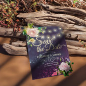 Save The Date Mariage Enregistrer La Date Floral Chaîne Lumières