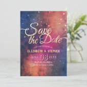 Save The Date Mariage Enregistrer La Date Galaxy Nebula Constell (Debout devant)