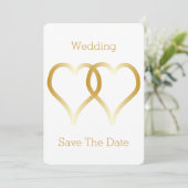 Save The Date Mariage Enregistrer La Date Gold Hearts (Debout devant)