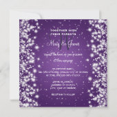 Save The Date Mariage Enregistrer La Date Hiver Étincelle Violet (Dos)