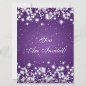 Save The Date Mariage Enregistrer La Date Hiver Étincelle Violet (Dos)