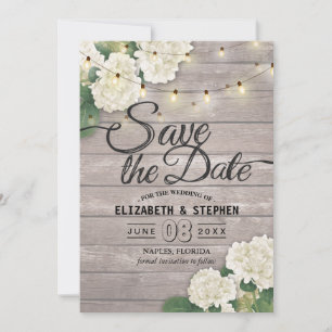 Save The Date Mariage Enregistrer La Date Hydrangea String Light