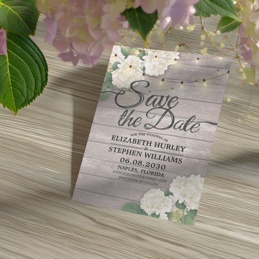 Save The Date Mariage Enregistrer La Date Hydrangea String Light