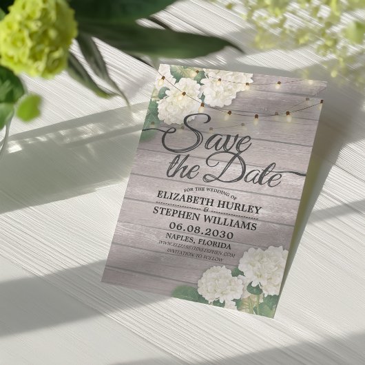 Save The Date Mariage Enregistrer La Date Hydrangea String Light
