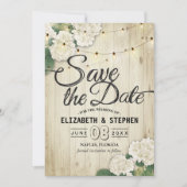 Save The Date Mariage Enregistrer La Date Hydrangea String Light (Devant)