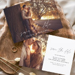 Save The Date Mariage Enregistrer la date manuscrite photo autom<br><div class="desc">Mariage budgétaire manuscrit Enregistrer les cartes de dates qui ont une photo sur le devant et le dos. Les cartes Save the Date Fall, Automne, Hiver, Printemps ou Été contiennent une typographie manuscrite moderne lettrée cursive qui sont élégantes, simples et modernes à utiliser après que vous minimaliste simple célébration de...</div>