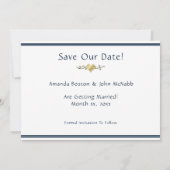 Save The Date Mariage Enregistrer La Date Marine Gold Fiançaille (Dos)